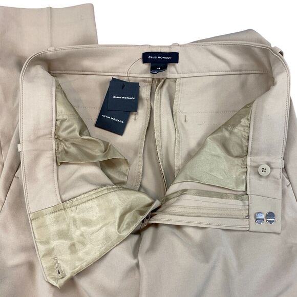 Club Monaco Matie Pants Women 6R Tan Stretch Slash Pockets Classic Fit - Picture 9 of 16